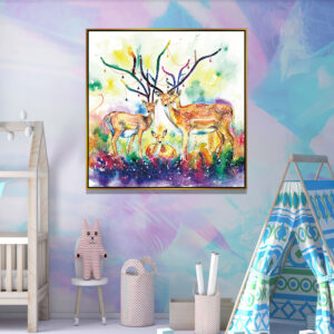 Wholesale Modern Decorative Painting Abstract Glass Wall art Painting Hotel Lobby