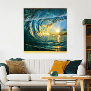 Custom Design Framed Acrylic Art Sea Waves Wall Art Paintings for Living Room Home Decorations