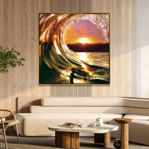 Modern Sunset Beach Sea View Scenery Canvas Painting Print for Living Room Wall Decoration