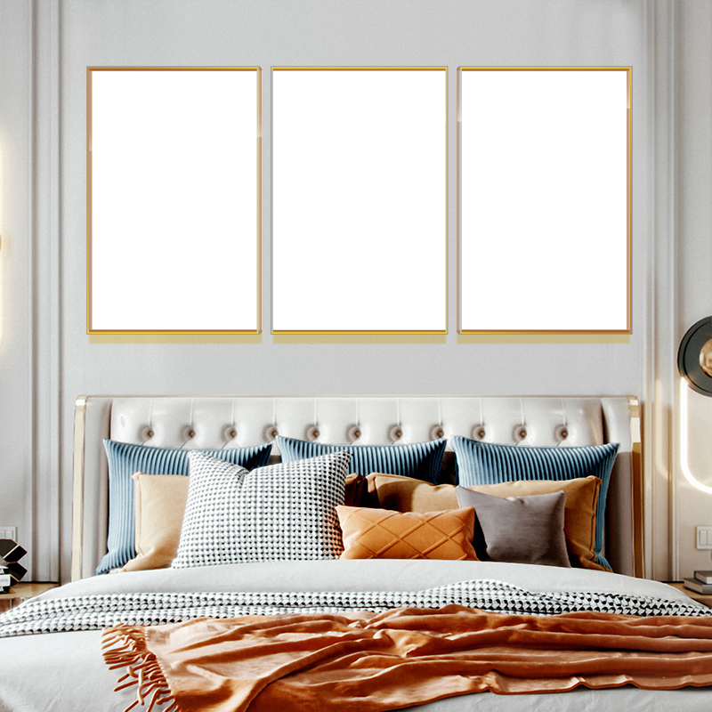 1-Custom-3Panel Dazzling Yellow Frame Acrylic Prints Wall Art