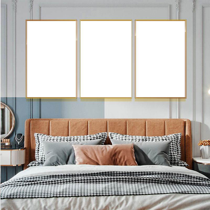 2-Custom-3Panel Dazzling Yellow Frame Acrylic Prints Wall Art