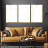 4-Custom-3Panel Dazzling Yellow Frame Acrylic Prints Wall Art