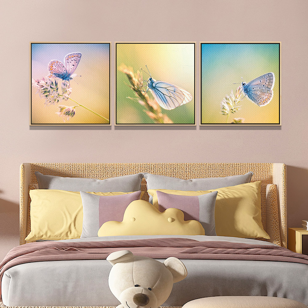 4-iSB-6953ABC-3Panel Wood PS Frame Canvas Prints