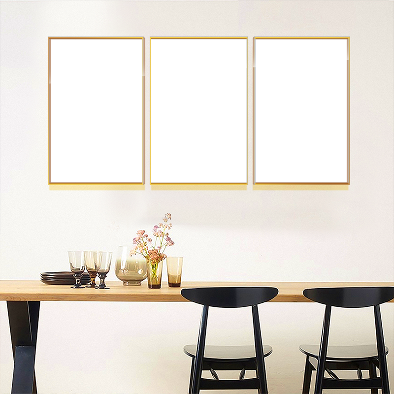 5-Custom-3Panel Dazzling Yellow Frame Acrylic Prints Wall Art