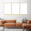 7-Custom-3Panel Dazzling Yellow Frame Acrylic Prints Wall Art