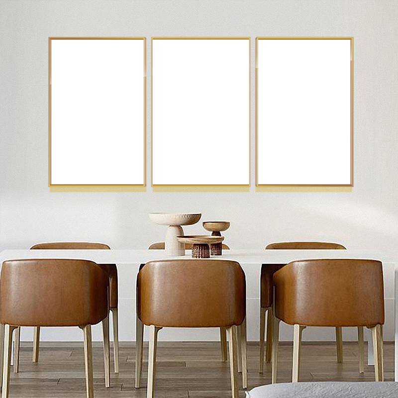 8-Custom-3Panel Dazzling Yellow Frame Acrylic Prints Wall Art