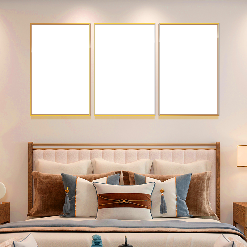 9-Custom-3Panel Dazzling Yellow Frame Acrylic Prints Wall Art