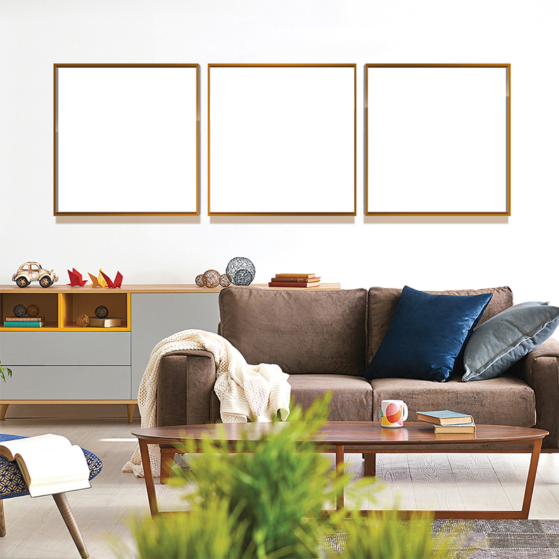 10-Custom-3Panel 3-1 Dazzling Brown Frame Acrylic Prints Wall Art