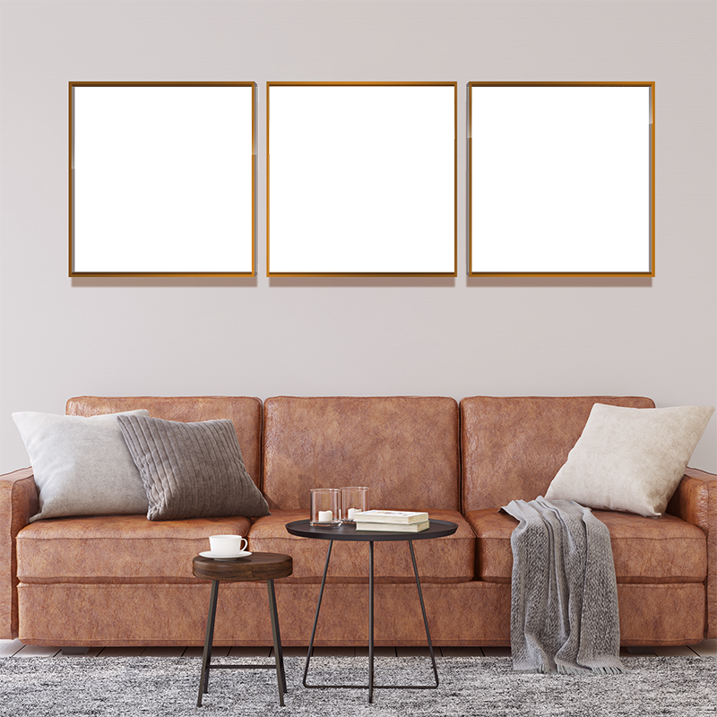 2-Custom-3Panel 3-1 Dazzling Brown Frame Acrylic Prints Wall Art