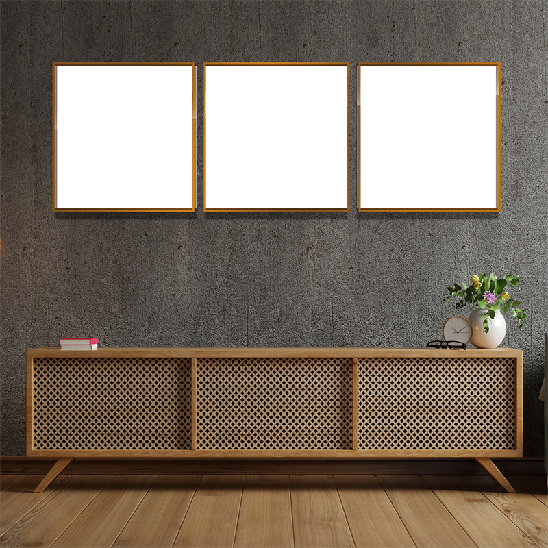 3-Custom-3Panel 3-1 Dazzling Brown Frame Acrylic Prints Wall Art