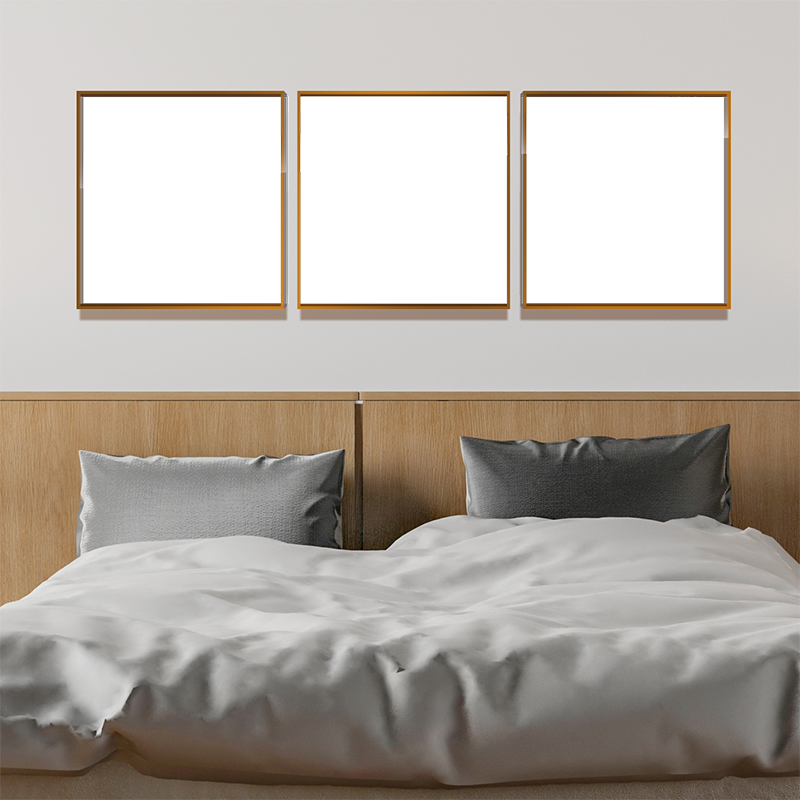 4-Custom-3Panel 3-1 Dazzling Brown Frame Acrylic Prints Wall Art