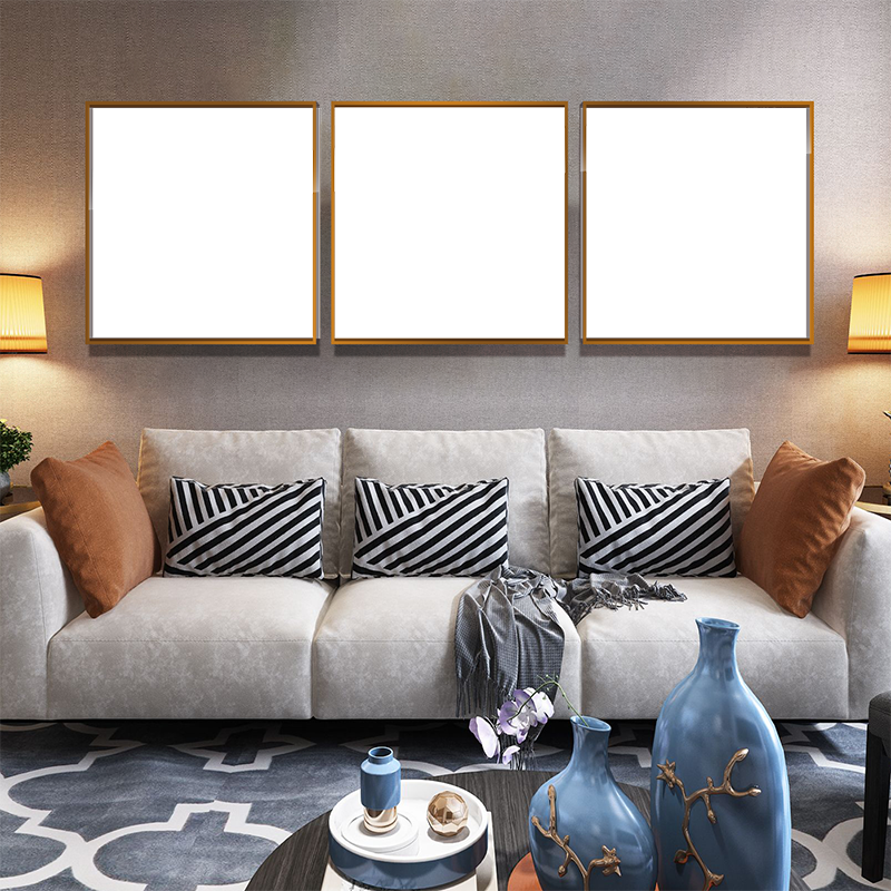 8-Custom-3Panel 3-1 Dazzling Brown Frame Acrylic Prints Wall Art