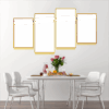 1-Custom-4Panel 16-9 Dazzling Yellow Frame Acrylic Prints Wall Art
