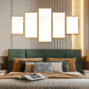 3-Custom-5Panel 2-1 Dazzling Yellow Frame Acrylic Prints Wall Art