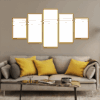 4-Custom-5Panel 2-1 Dazzling Yellow Frame Acrylic Prints Wall Art