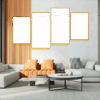 5-Custom-4Panel 16-9 Dazzling Yellow Frame Acrylic Prints Wall Art