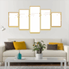 6-Custom-5Panel 2-1 Dazzling Yellow Frame Acrylic Prints Wall Art