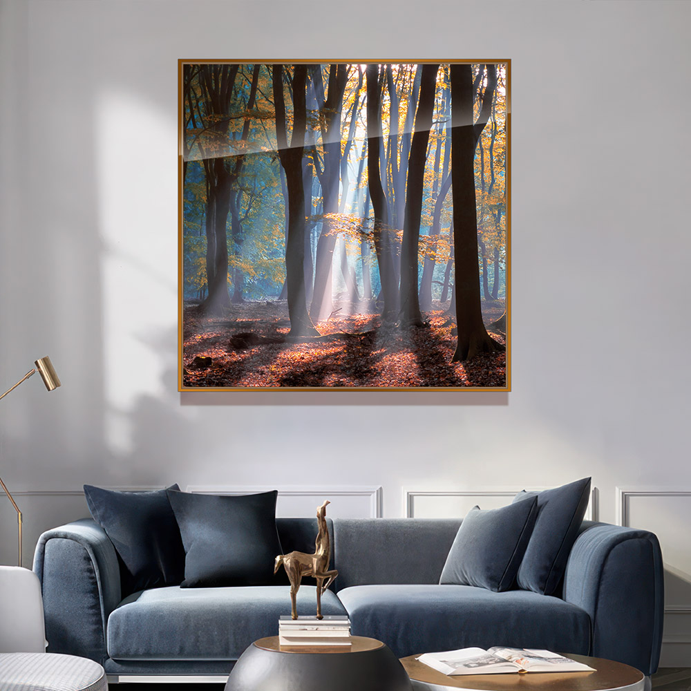 4-iSH-73062-1Panel Dazzling Black Frame Acrylic Prints Wall Art