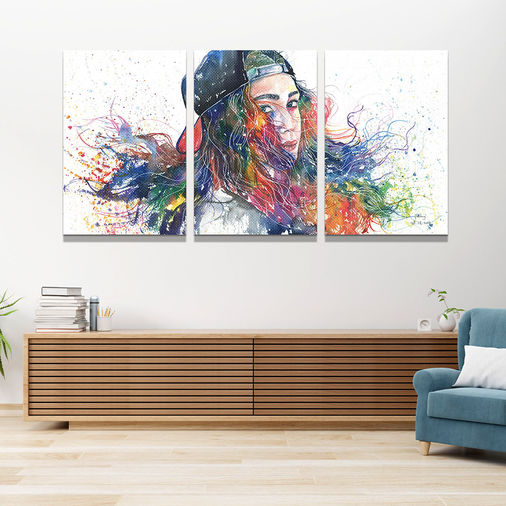 3-iSB-61190ABC-3Panel Frameless Canvas Prints