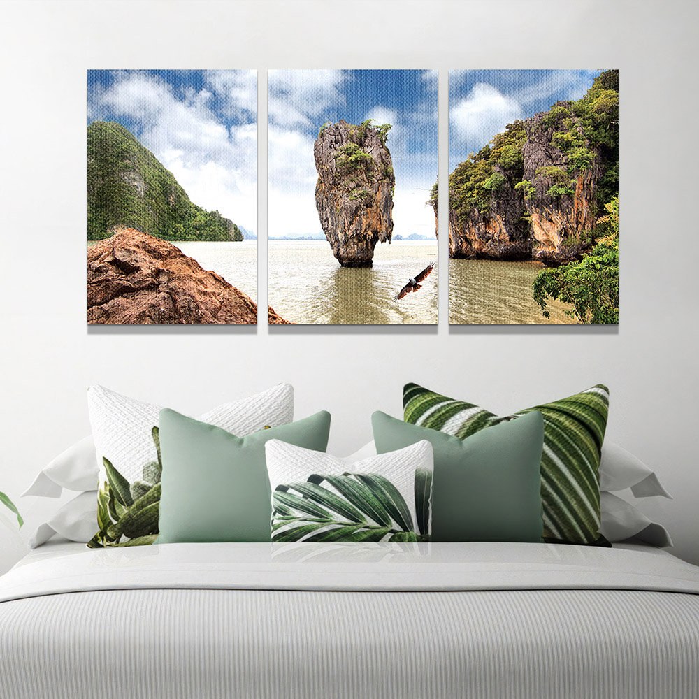 4-iSH-7640ABC-3Panel Frameless Canvas Prints